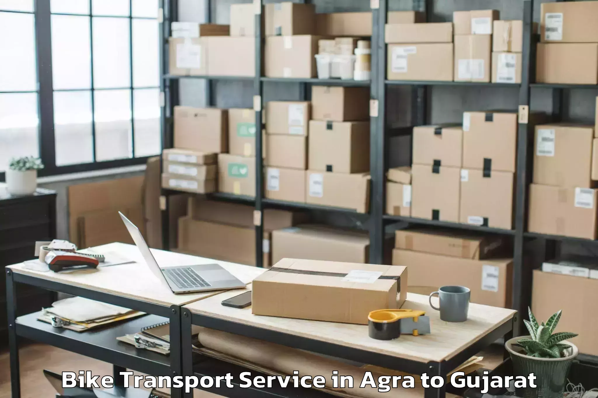 Quality Agra to Ganpat University Mehsana Bike Transport